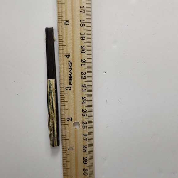 Vintage Folding Paper Wooden Fan Authentic Miniature 1940's Asian WaterMark Sign - Picture 4 of 7